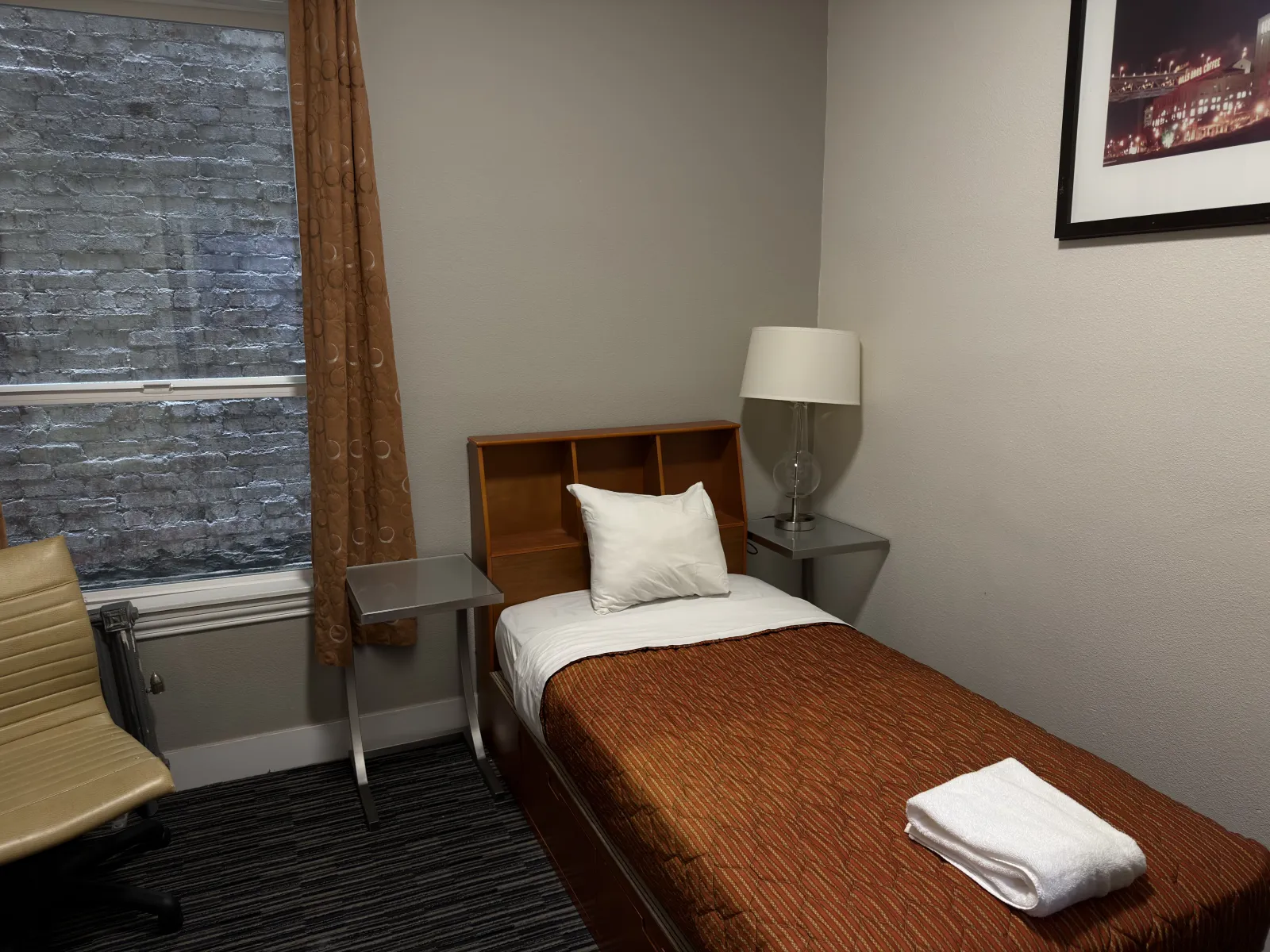 Standard room with framed art